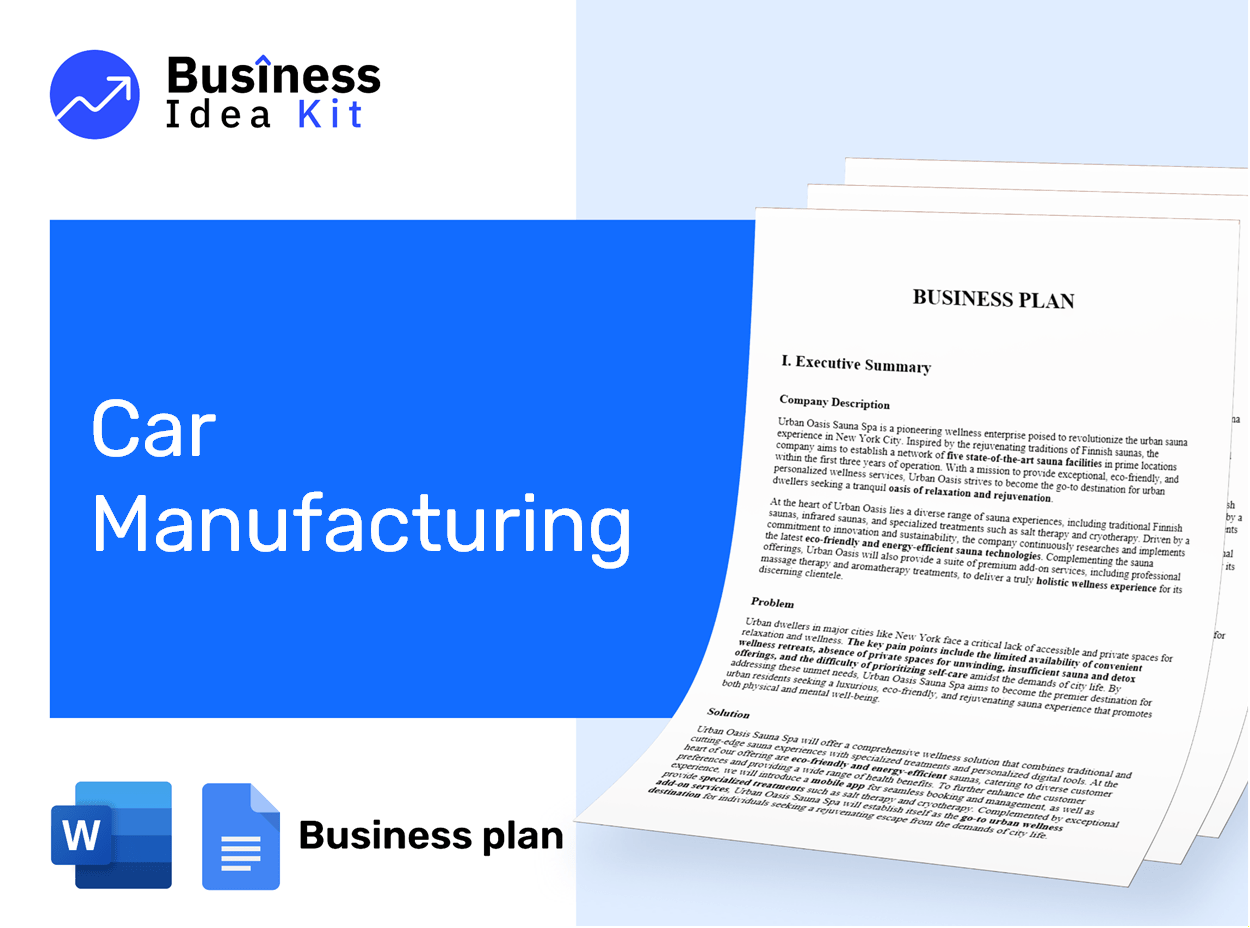 Car Manufacturing Business Plan Example