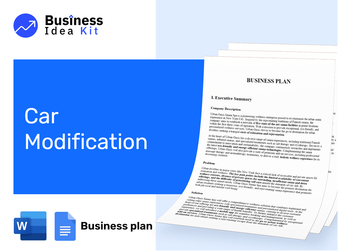 Car Modification Business Plan Example