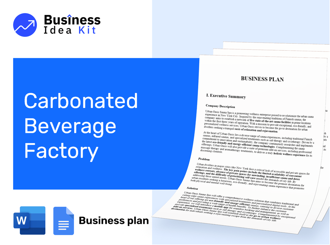 Carbonated Beverage Factory Business Plan Example