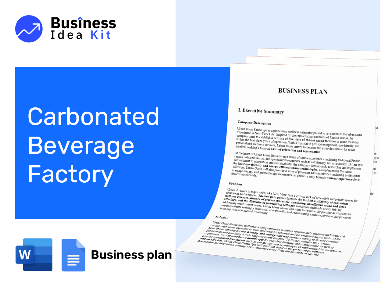 Carbonated Beverage Factory Business Plan Example