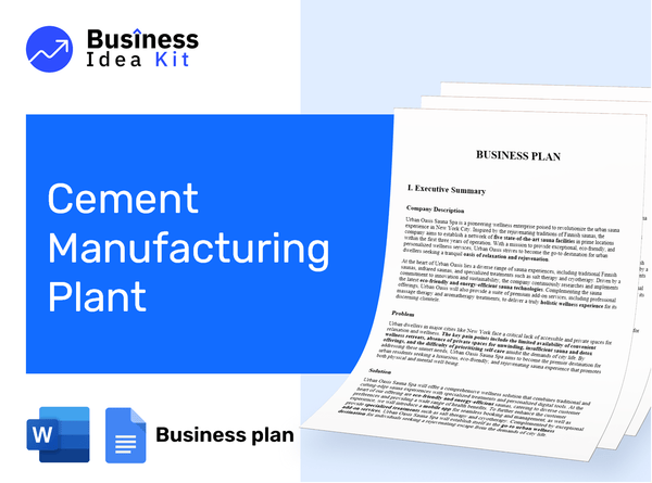 Cement Manufacturing Plant Business Plan Example