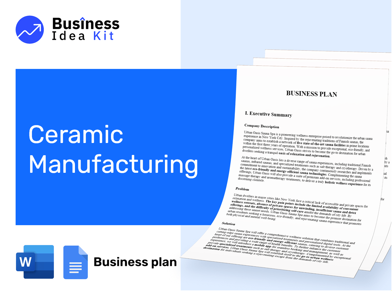 Ceramic Manufacturing Business Plan Example