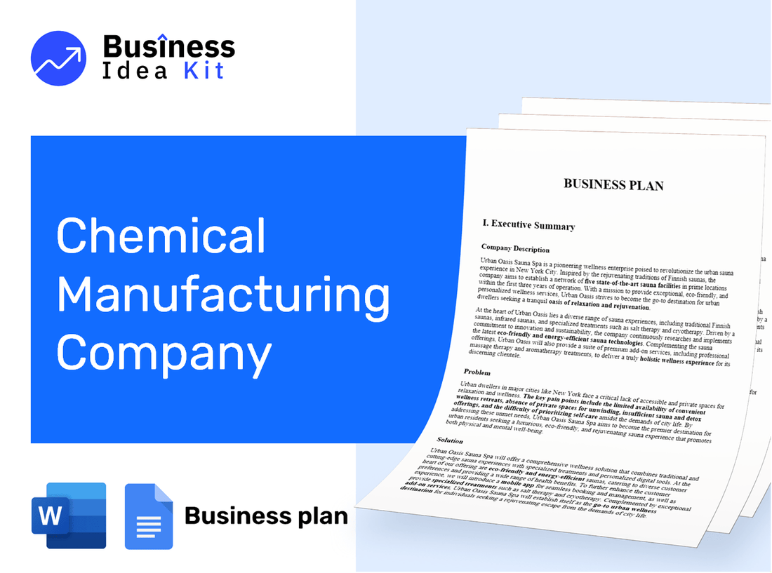 Chemical Manufacturing Company Business Plan Example