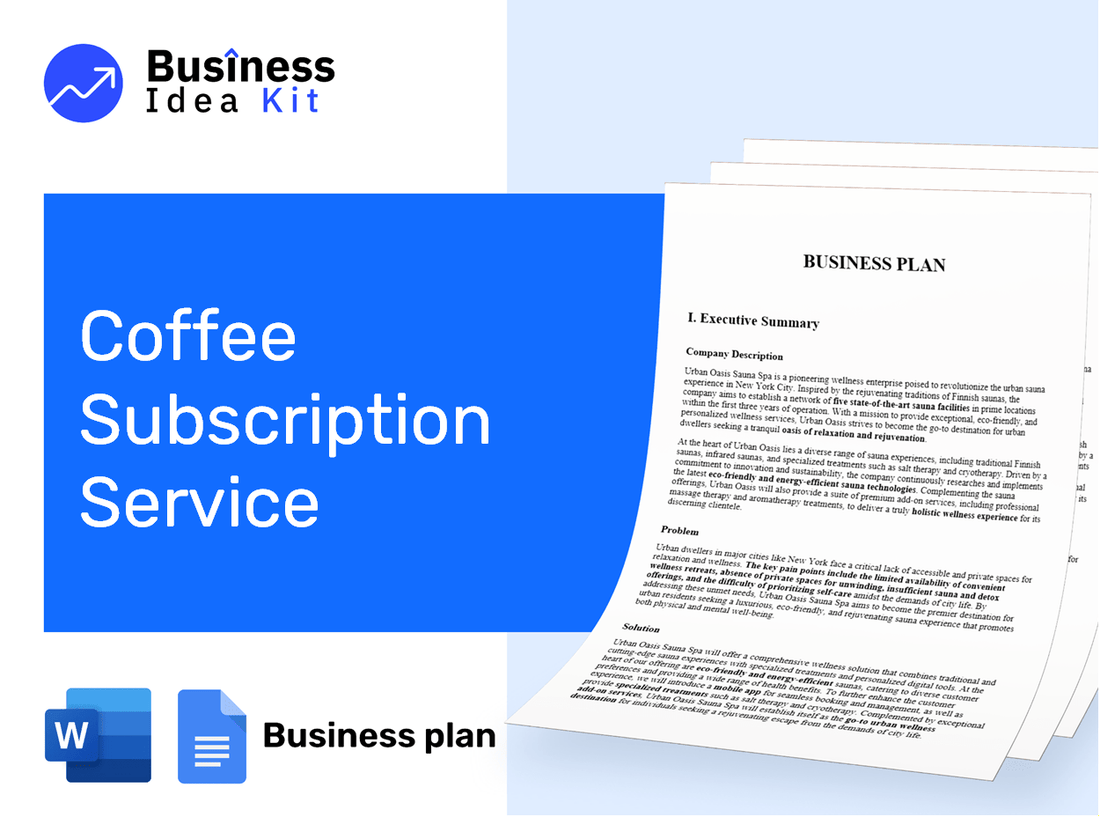 Coffee Subscription Service Business Plan Example