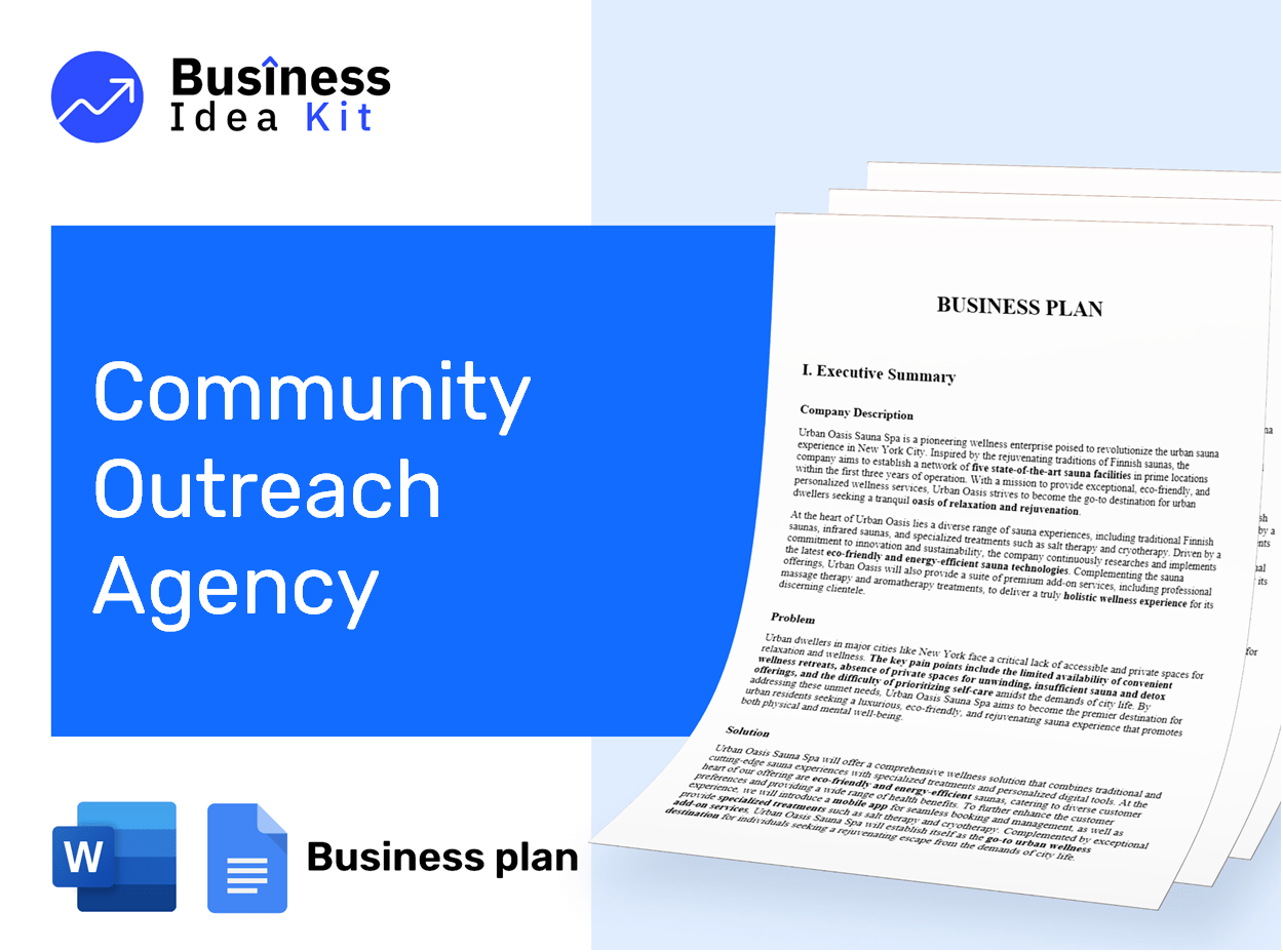 Community Outreach Agency Business Plan Example