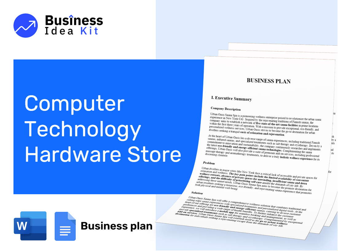 Computer Technology Hardware Store Business Plan Example