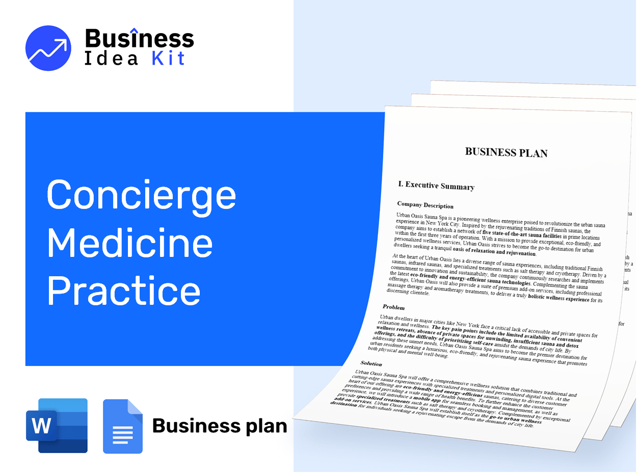 Concierge Medicine Practice Business Plan Example