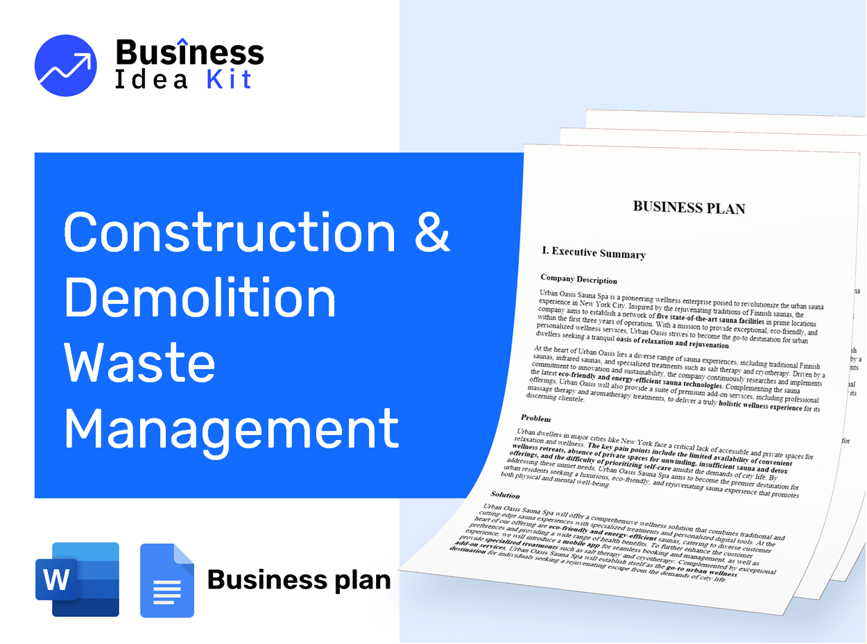 Construction And Demolition Waste Management Business Plan Example