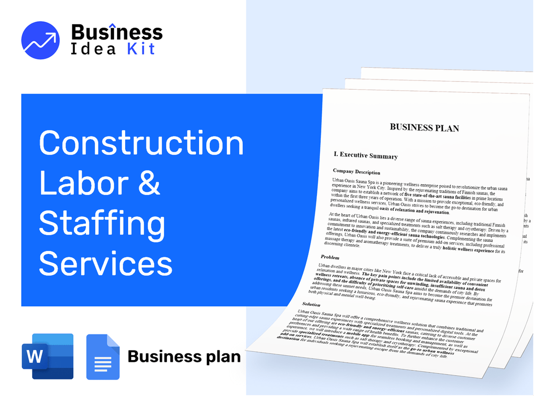 Construction Labor And Staffing Services Business Plan Example