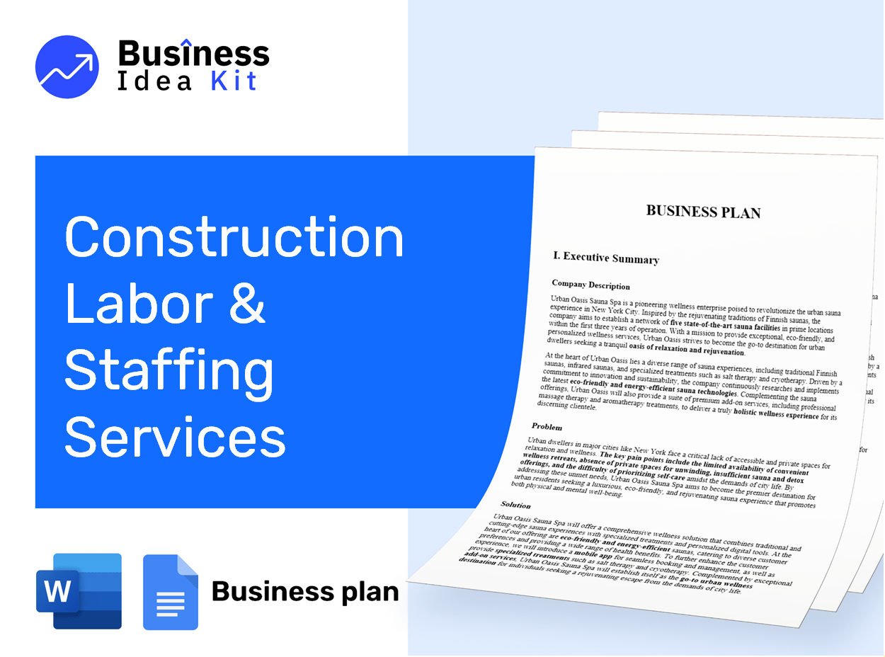 Construction Labor And Staffing Services Business Plan Example