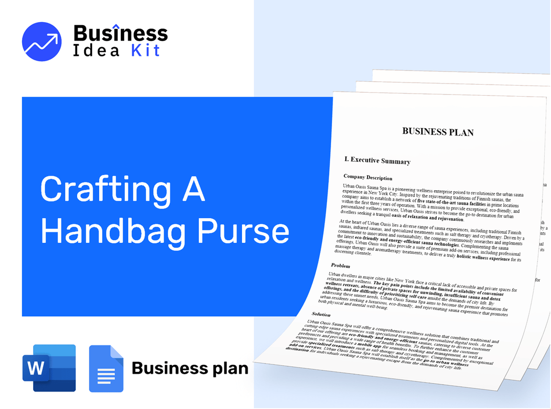 Crafting A Handbag Purse Business Plan Example