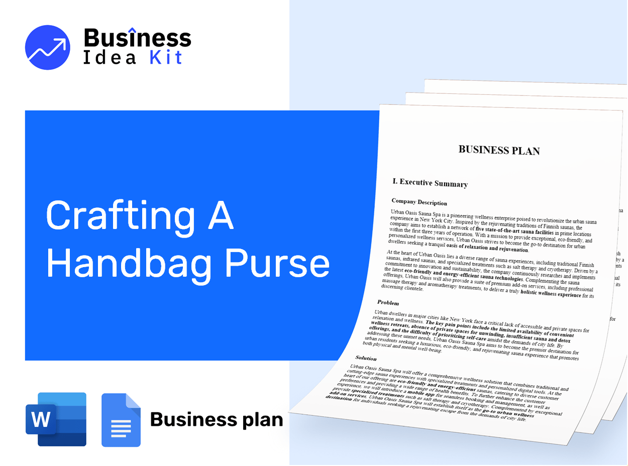 Crafting A Handbag Purse Business Plan Example
