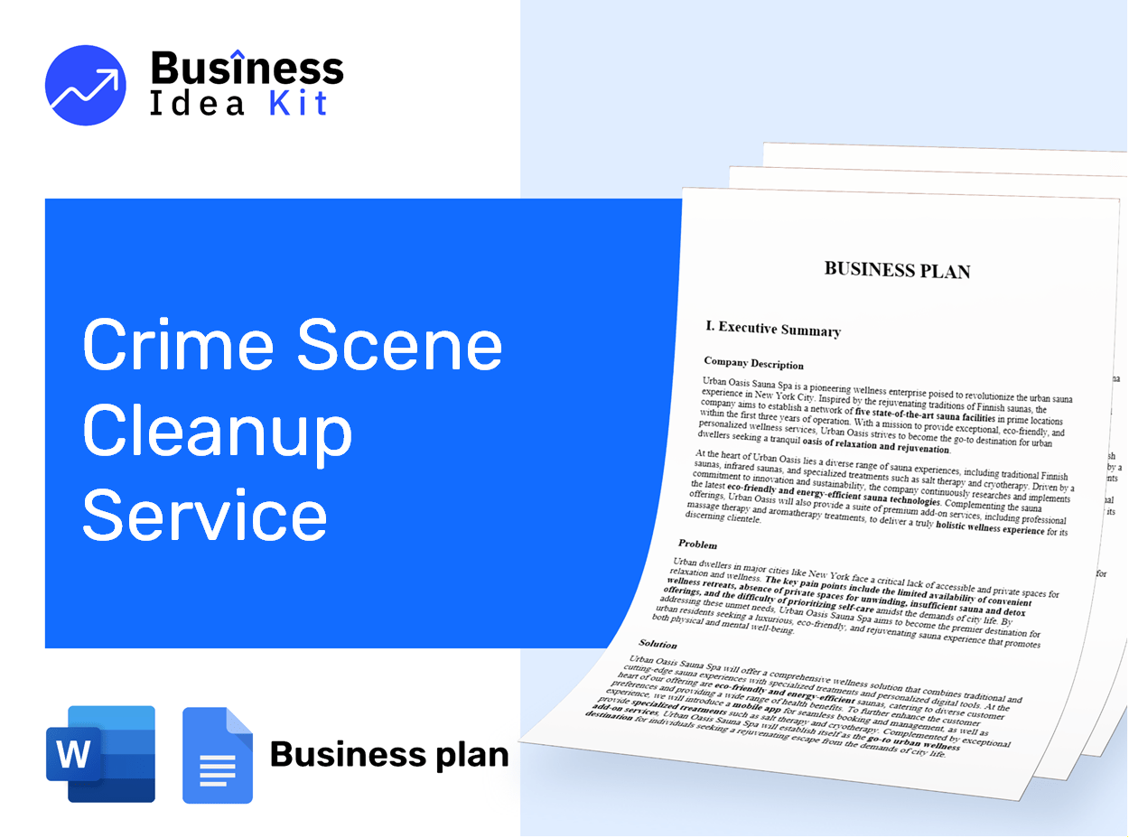 Crime Scene Cleanup Service Business Plan Example