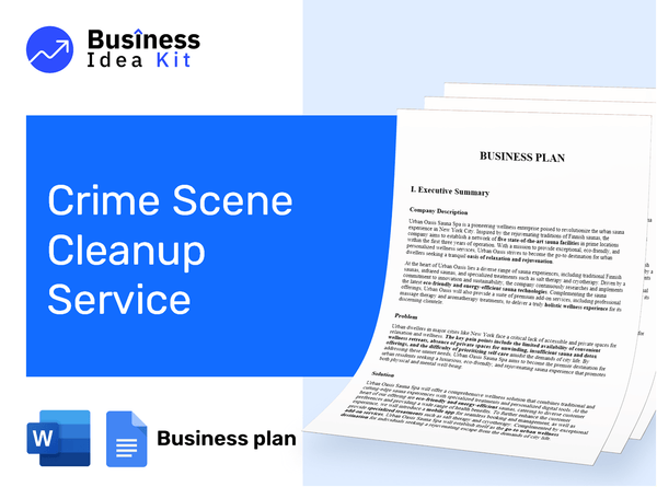 Crime Scene Cleanup Service Business Plan Example