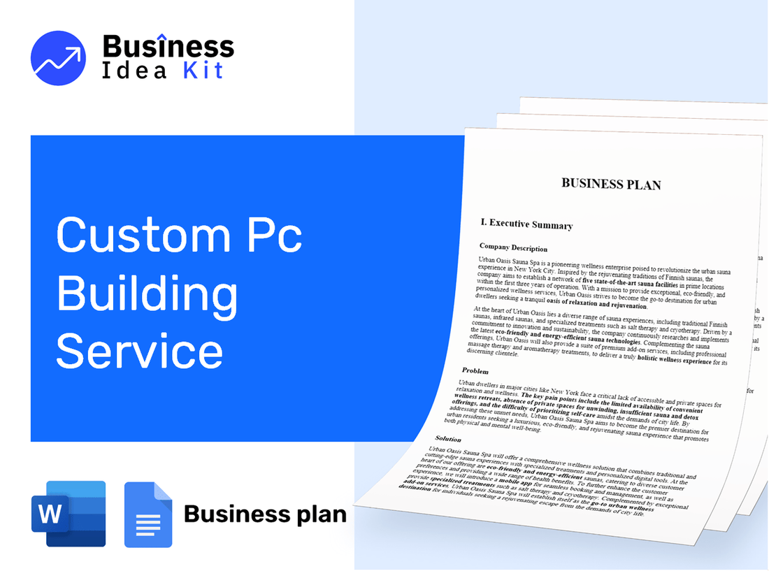 Custom Pc Building Service Business Plan Example
