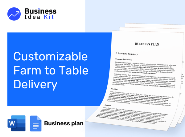 Customizable Farm To Table Delivery Business Plan Example
