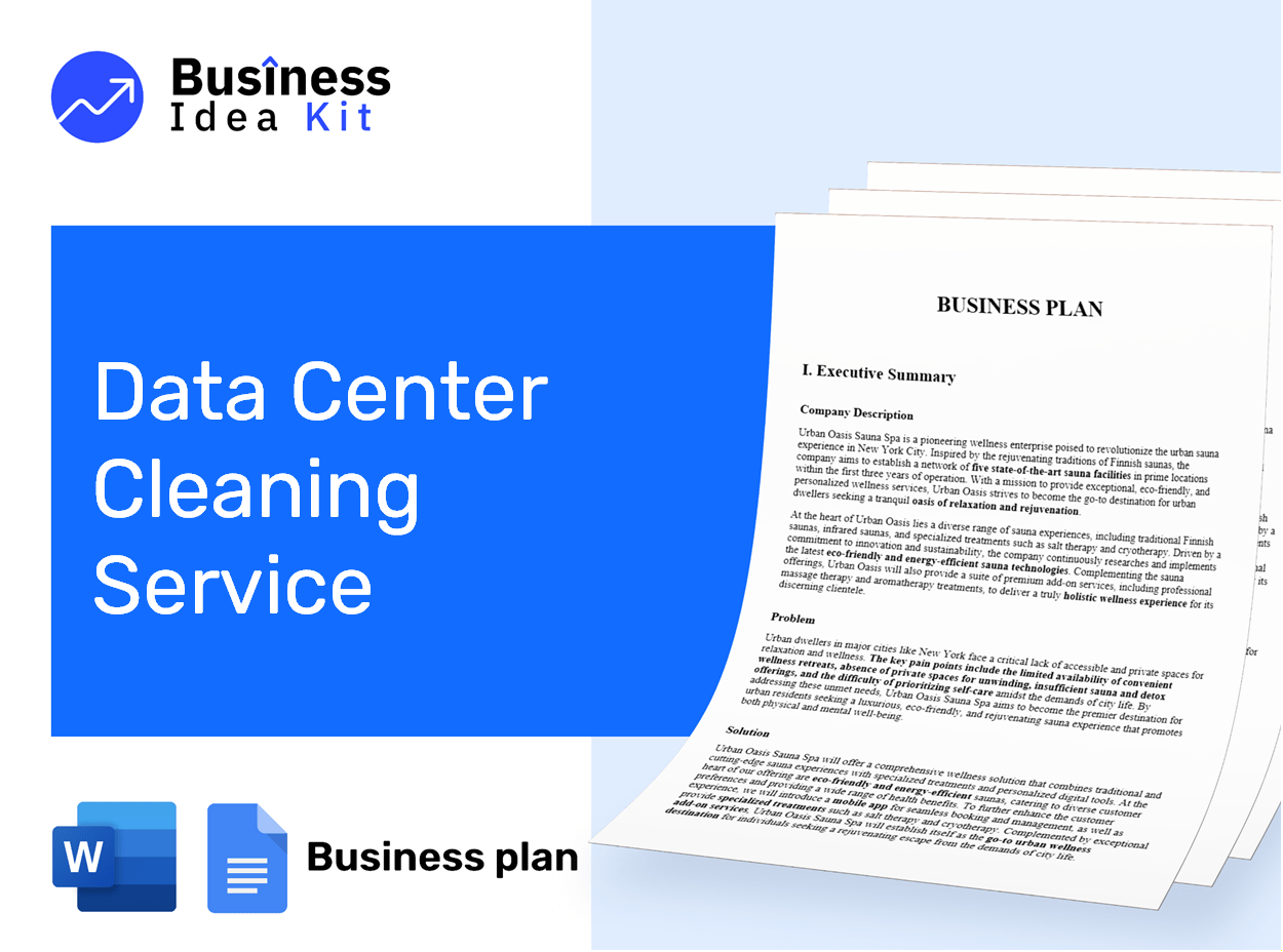 Data Center Cleaning Service Business Plan Example
