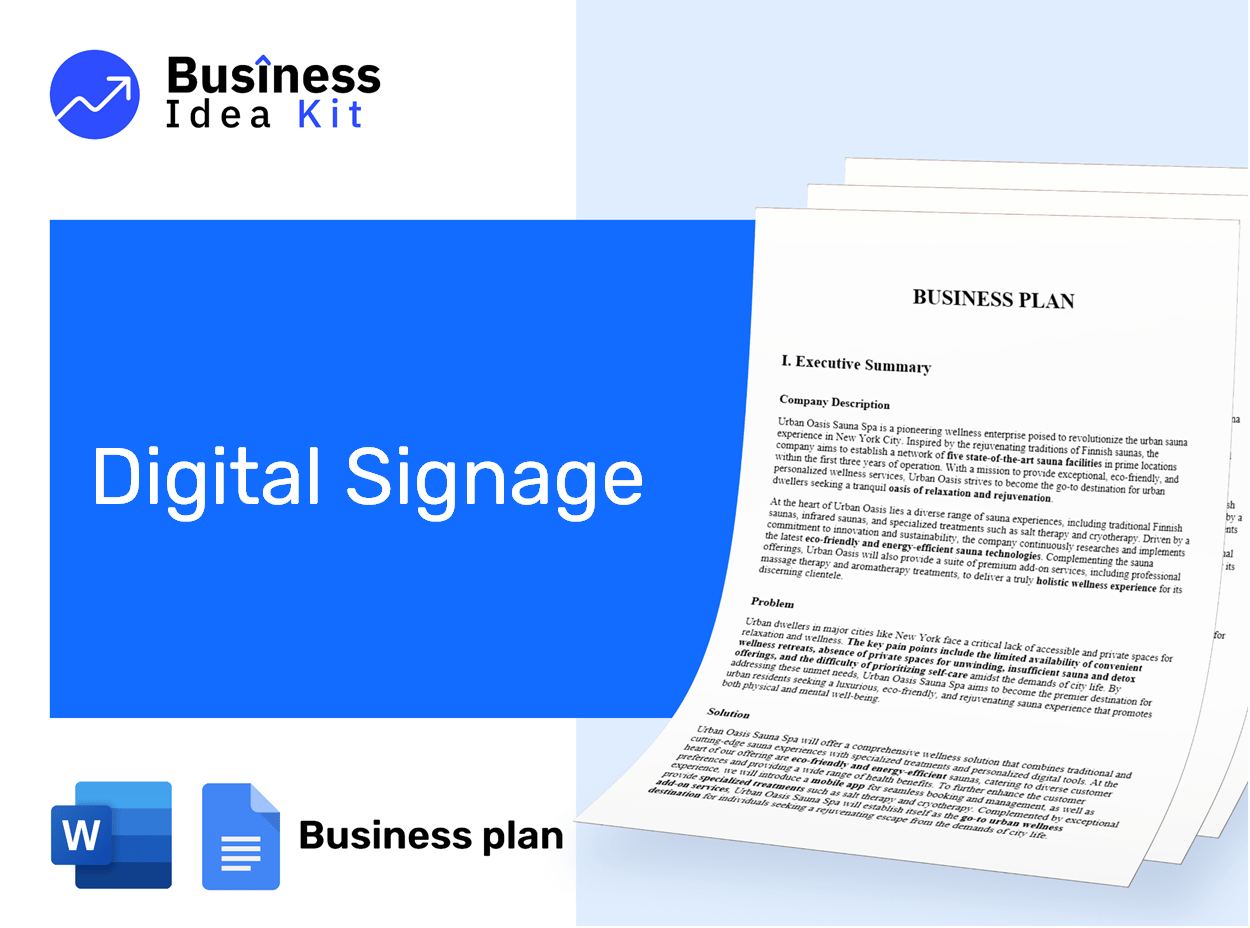 Digital Signage Business Plan Example