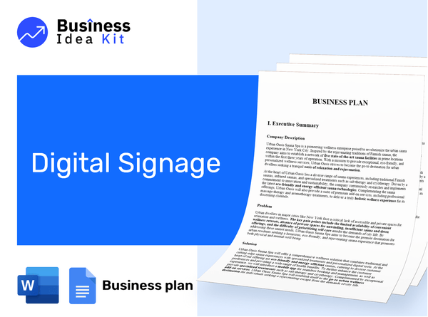 Digital Signage Business Plan Example