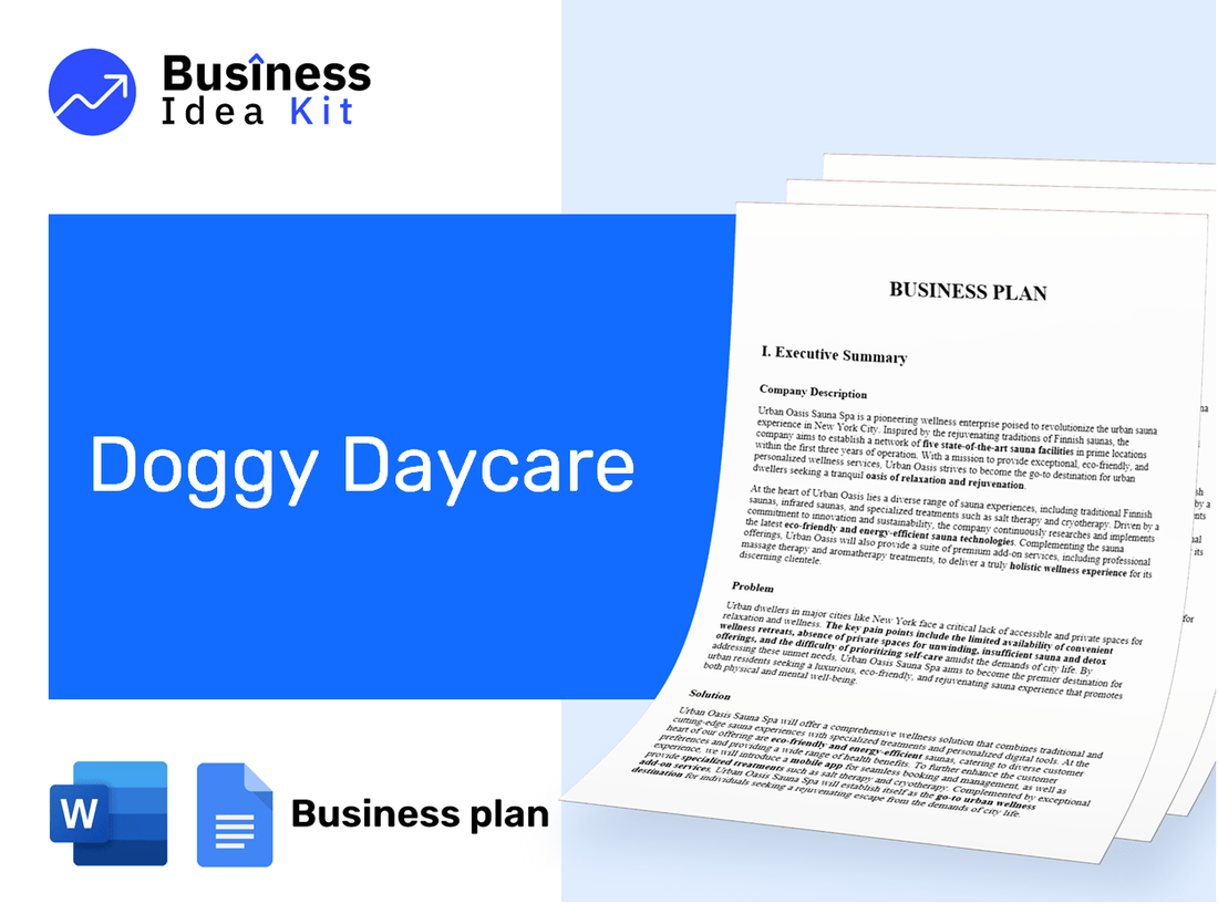 Doggy Daycare Business Plan Example