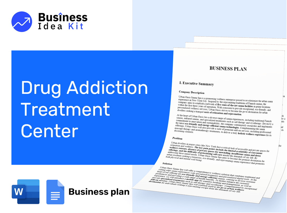 Drug Addiction Treatment Center Business Plan Example