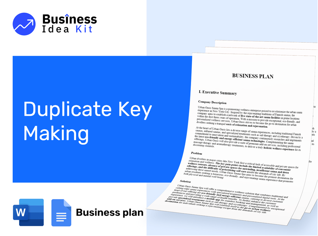 Duplicate Key Making Business Plan Example