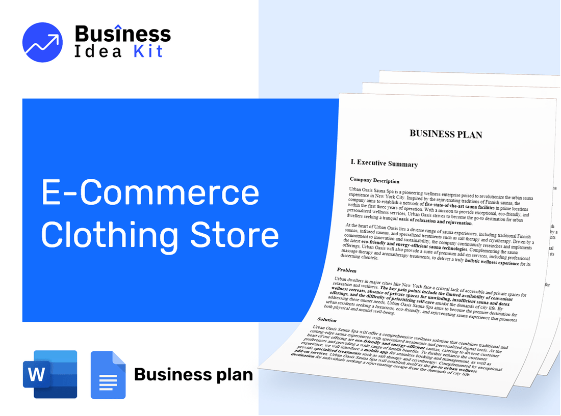 E Commerce Clothing Store Business Plan Example