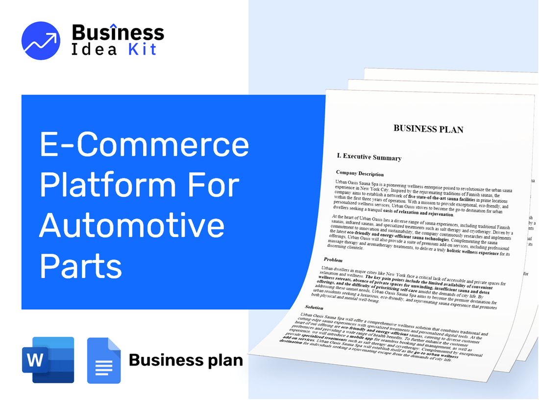 E Commerce Platform For Automotive Parts Business Plan Example