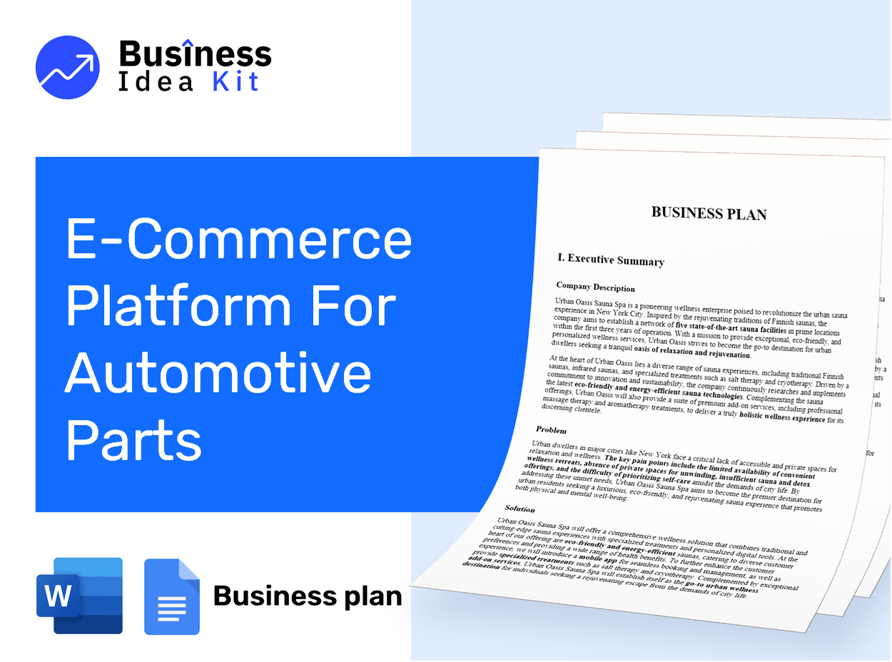 E Commerce Platform For Automotive Parts Business Plan Example