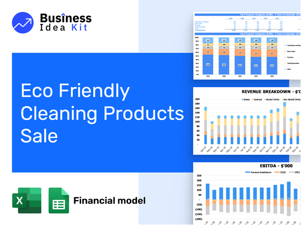 Eco Friendly Cleaning Products Sale Financial Model Example