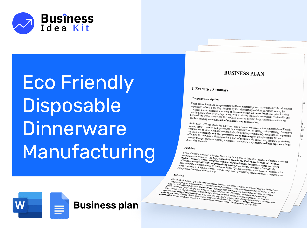 Eco Friendly Disposable Dinnerware Manufacturing Business Plan Example