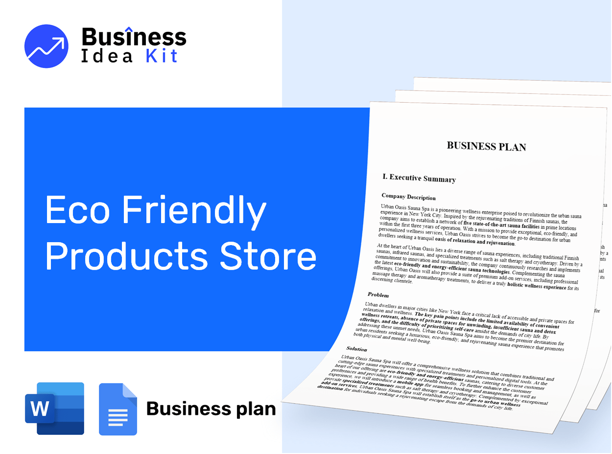 Eco Friendly Products Store Business Plan Example