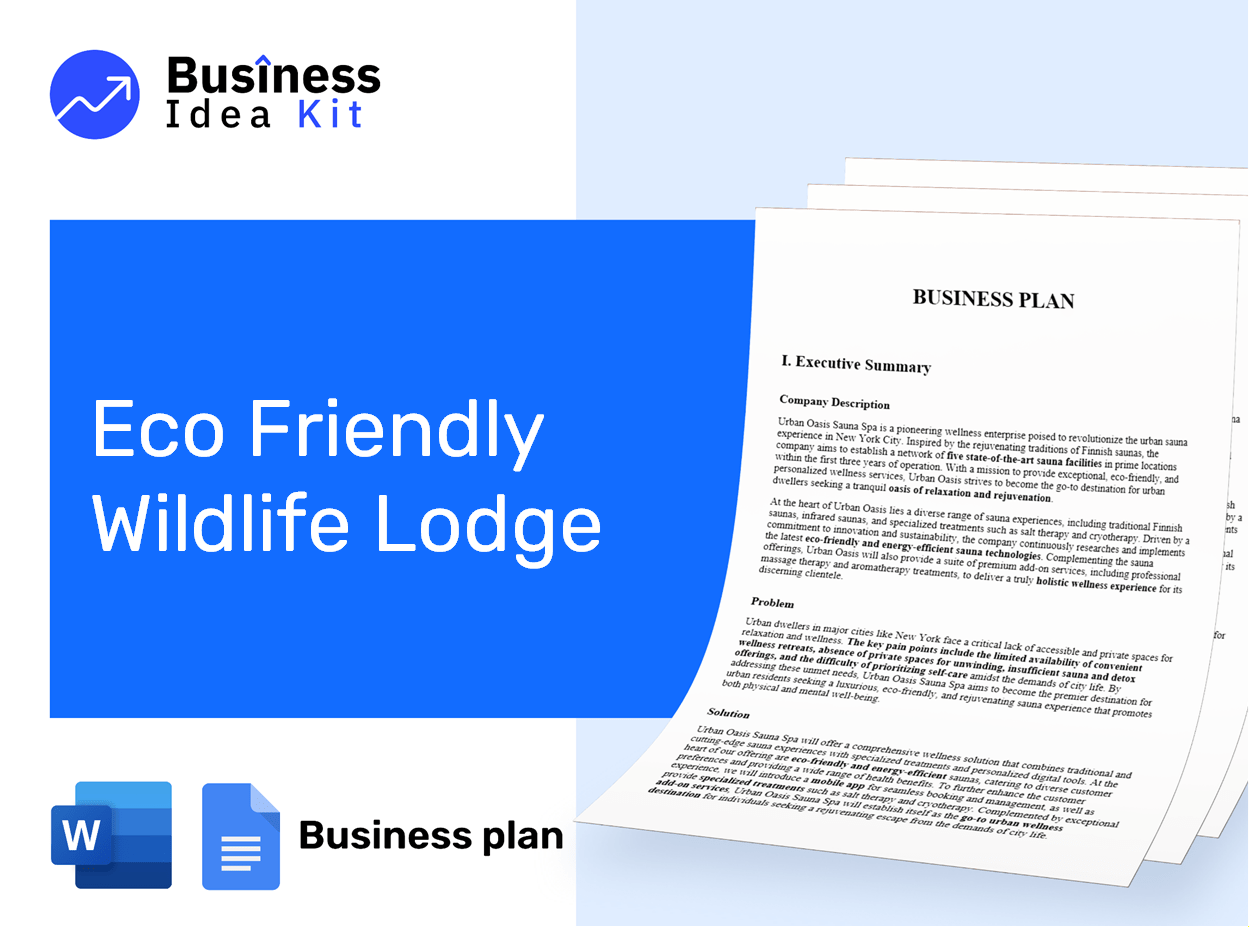 Eco Friendly Wildlife Lodge Business Plan Example
