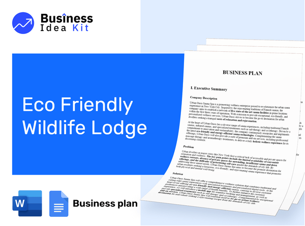 Eco Friendly Wildlife Lodge Business Plan Example