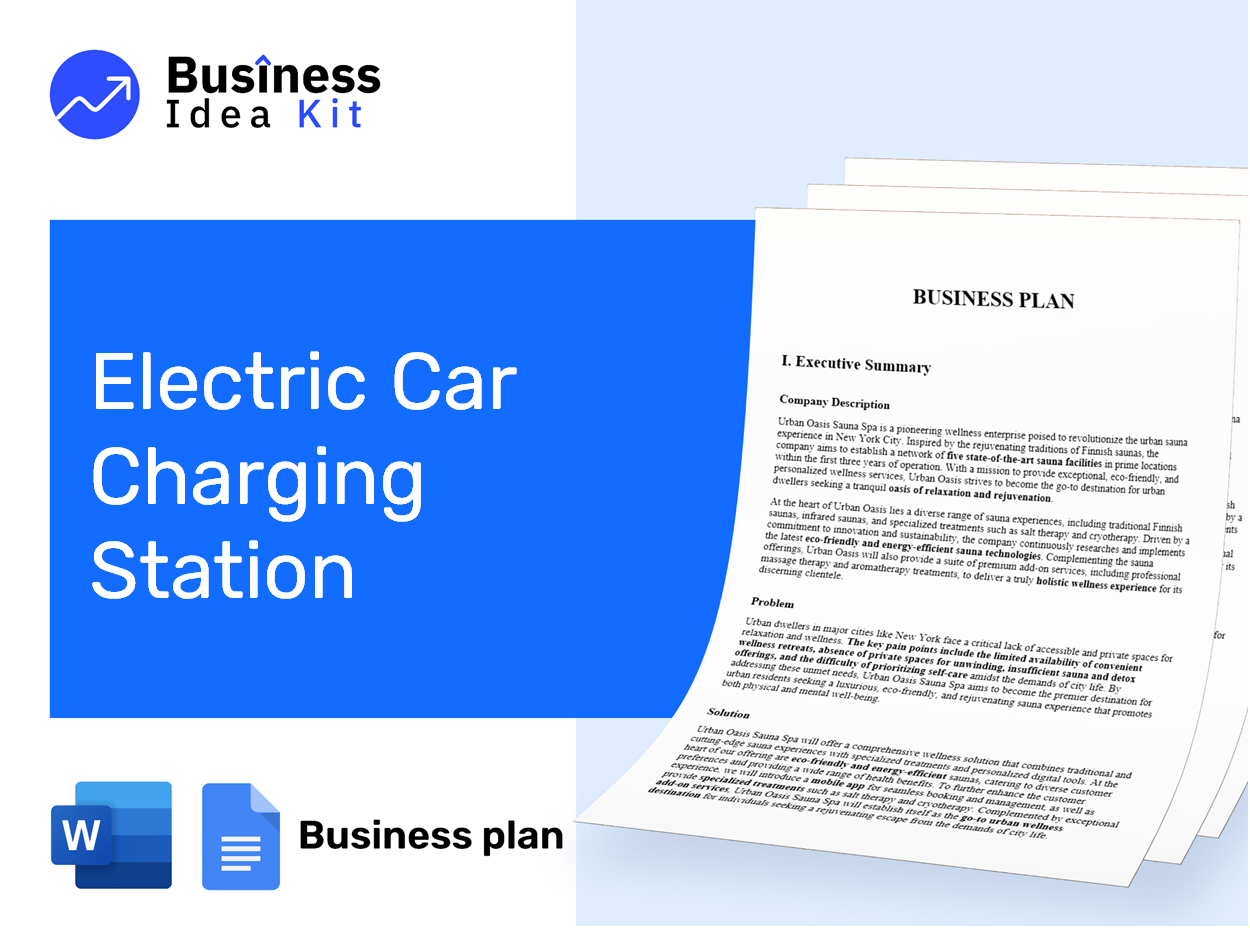 Electric Car Charging Station Business Plan Example