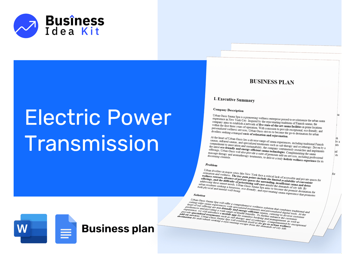 Electric Power Transmission Business Plan Example
