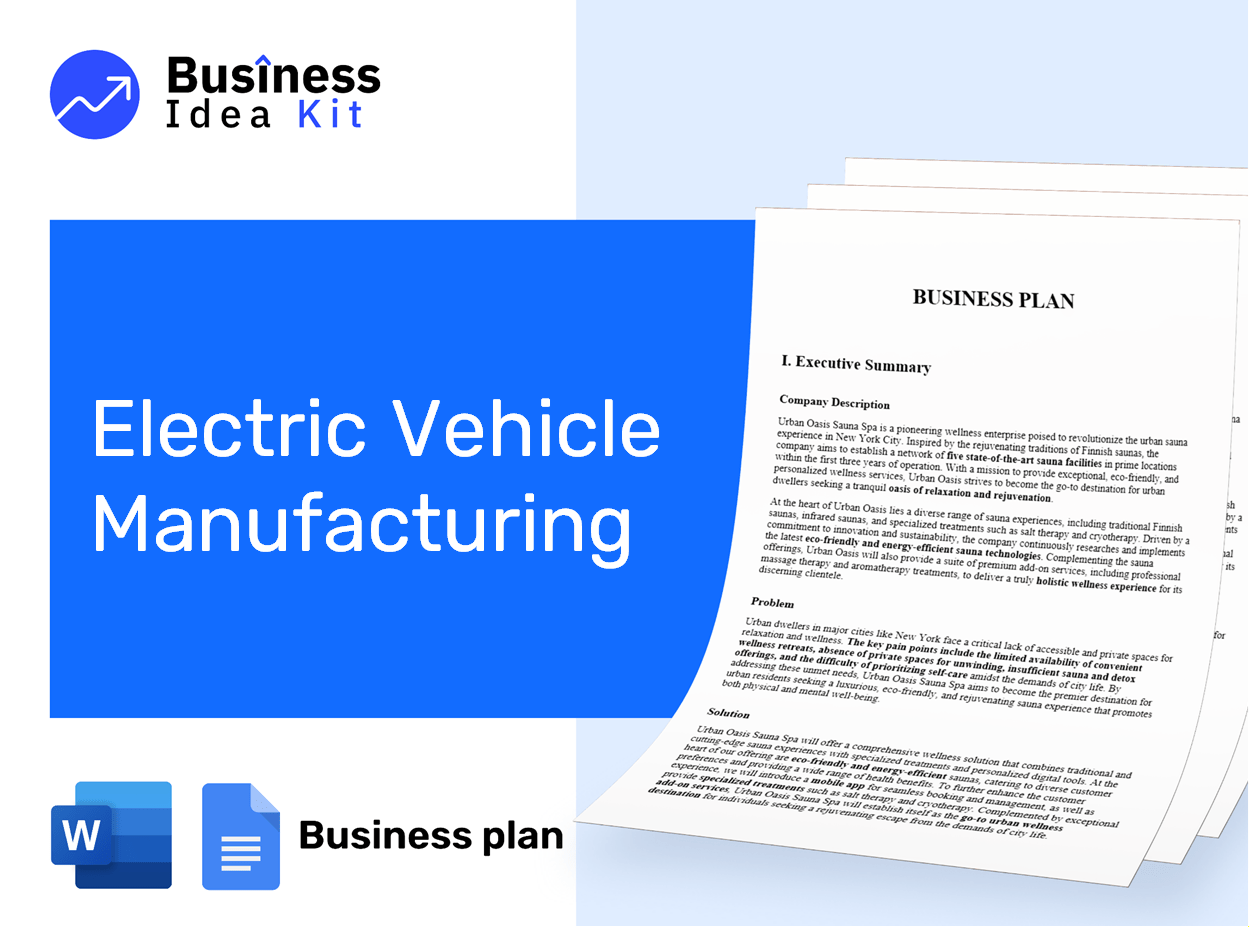 Electric Vehicle Manufacturing Business Plan Example