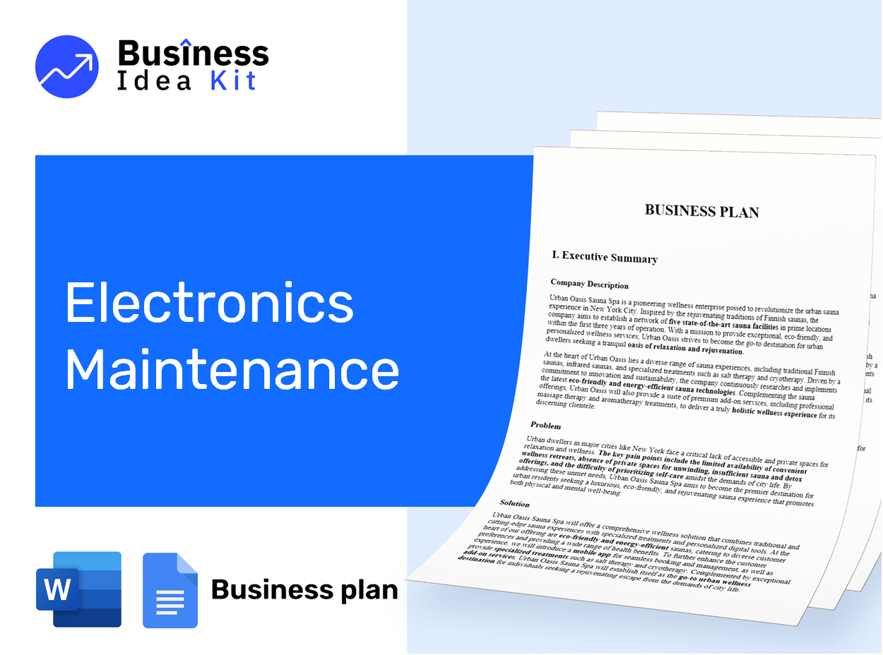Electronics Maintenance Business Plan Example