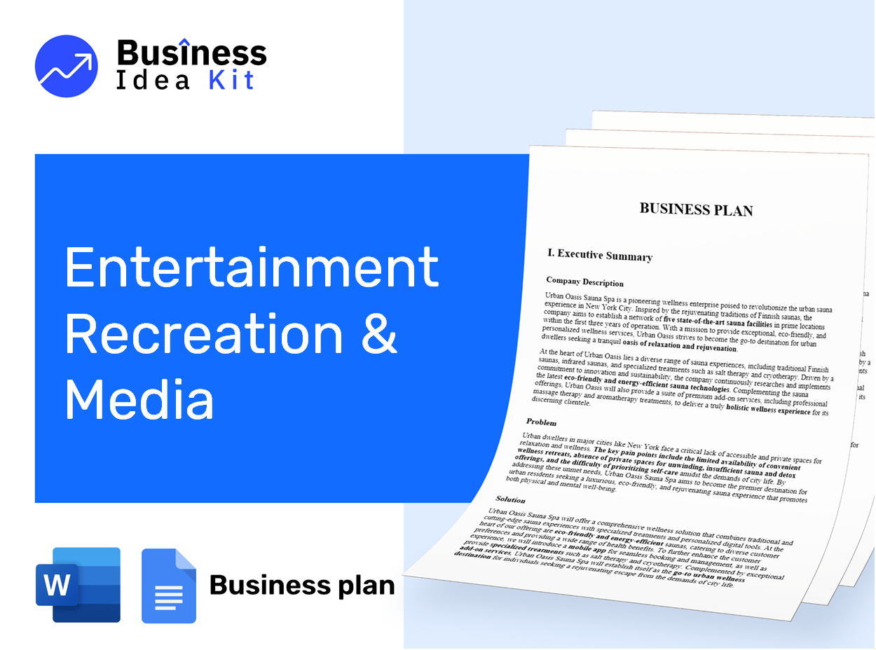 Entertainment Recreation And Media Business Plan Example