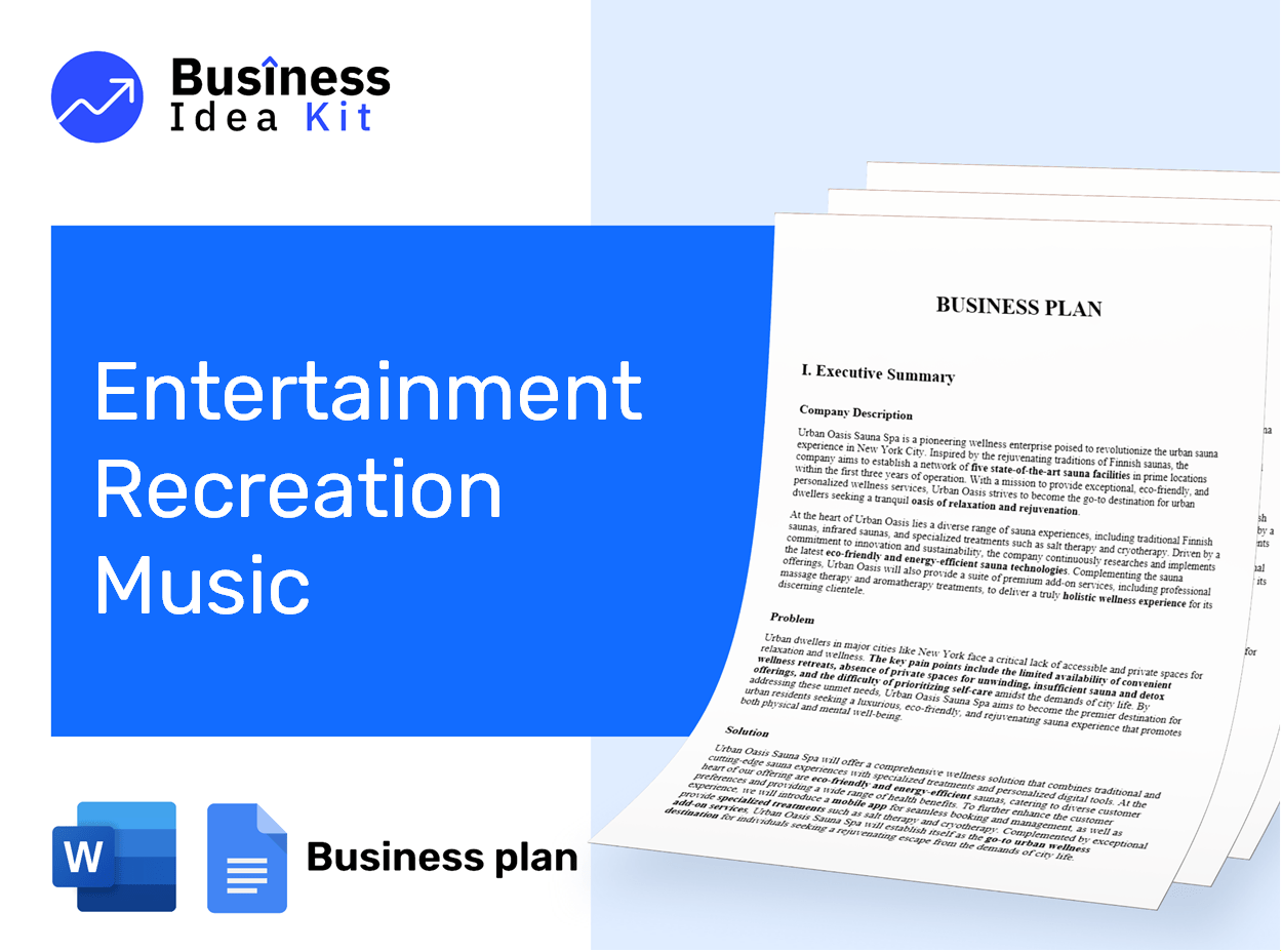 Entertainment Recreation Music Business Plan Example