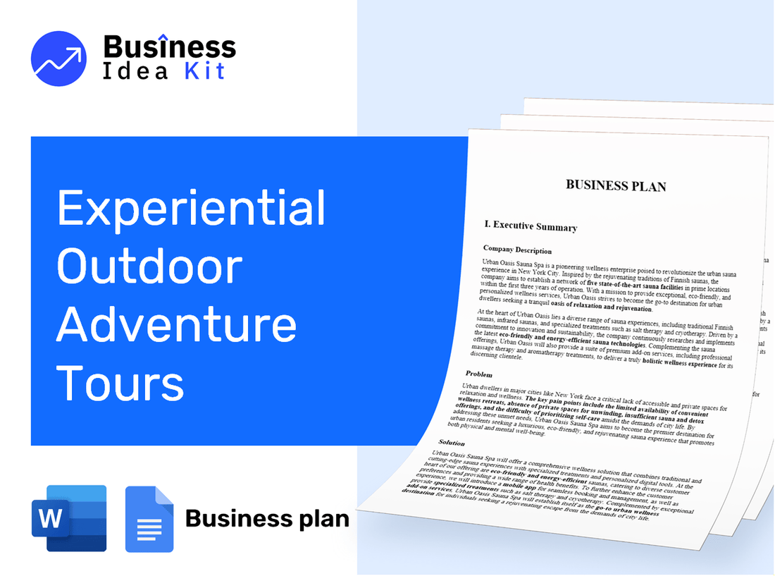 Experiential Outdoor Adventure Tours Business Plan Example