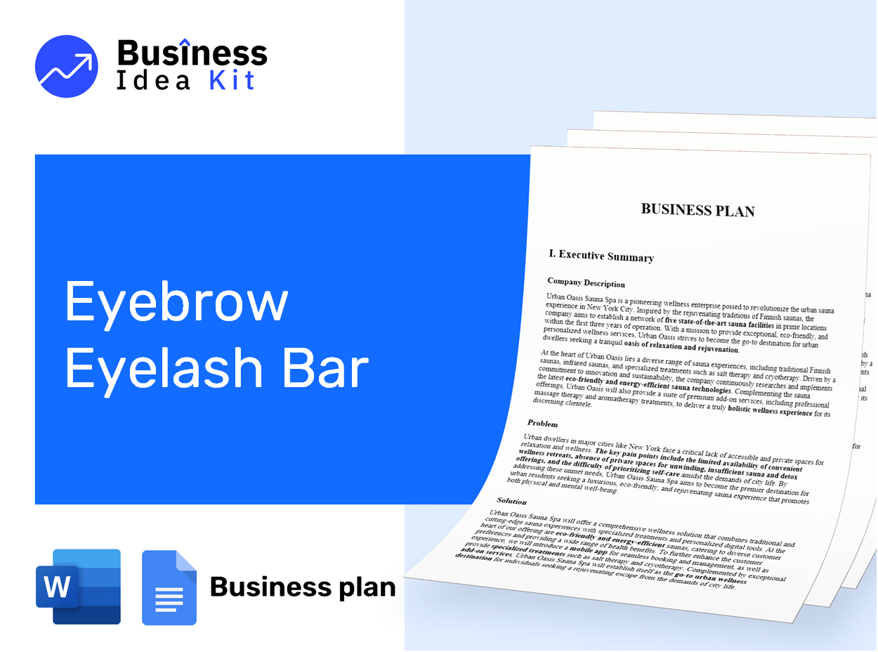Eyebrow Eyelash Bar Business Plan Example