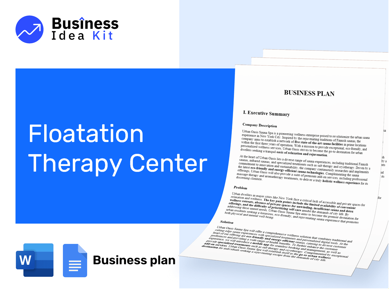 Floatation Therapy Center Business Plan Example