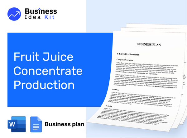 Fruit Juice Concentrate Production Business Plan Example