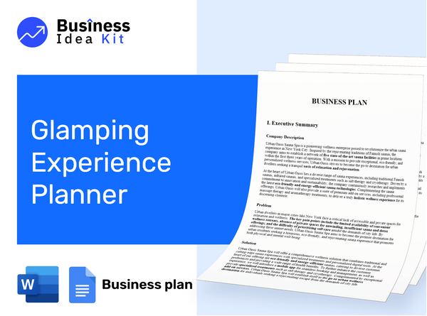 Glamping Experience Planner Business Plan Example