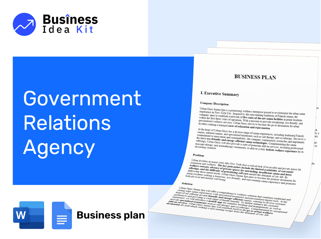 Government Relations Agency Business Plan Example