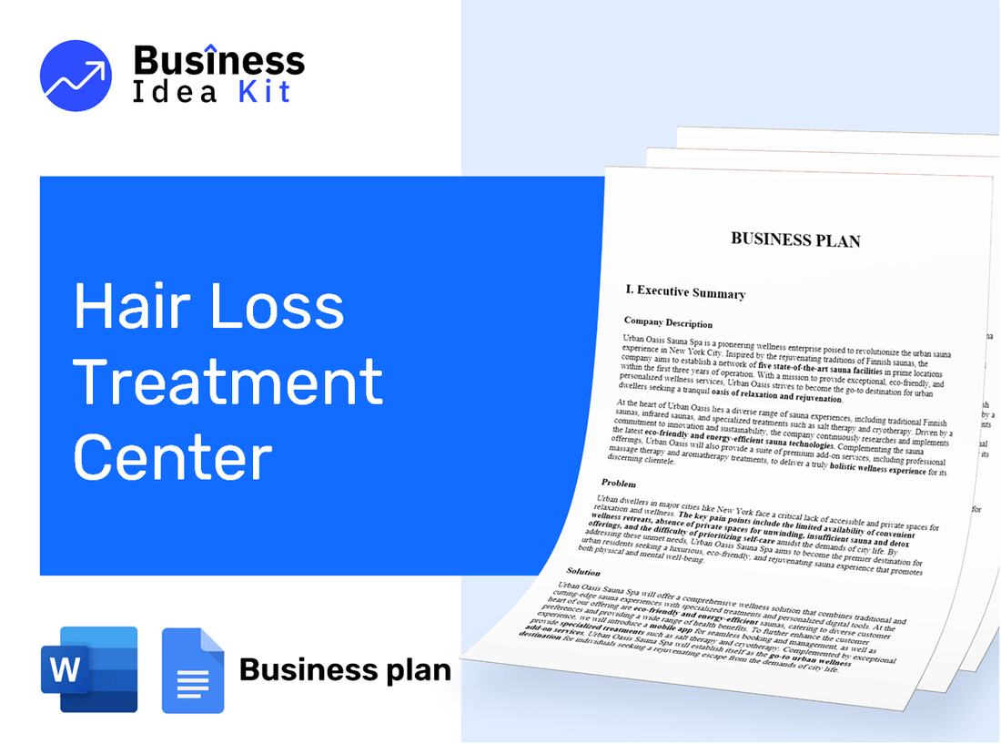 Hair Loss Treatment Center Business Plan Example