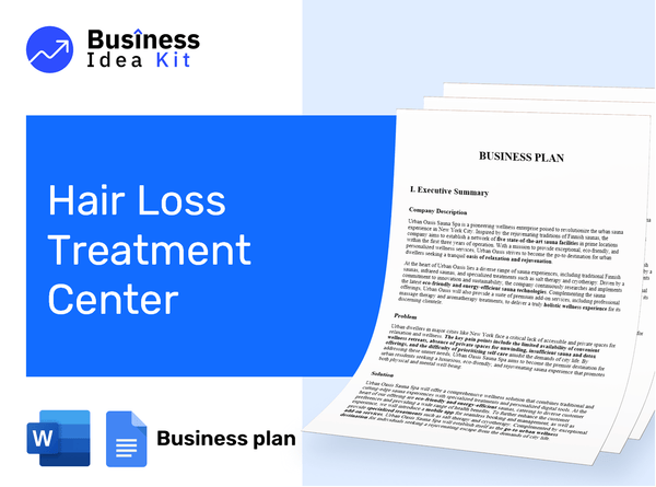 Hair Loss Treatment Center Business Plan Example