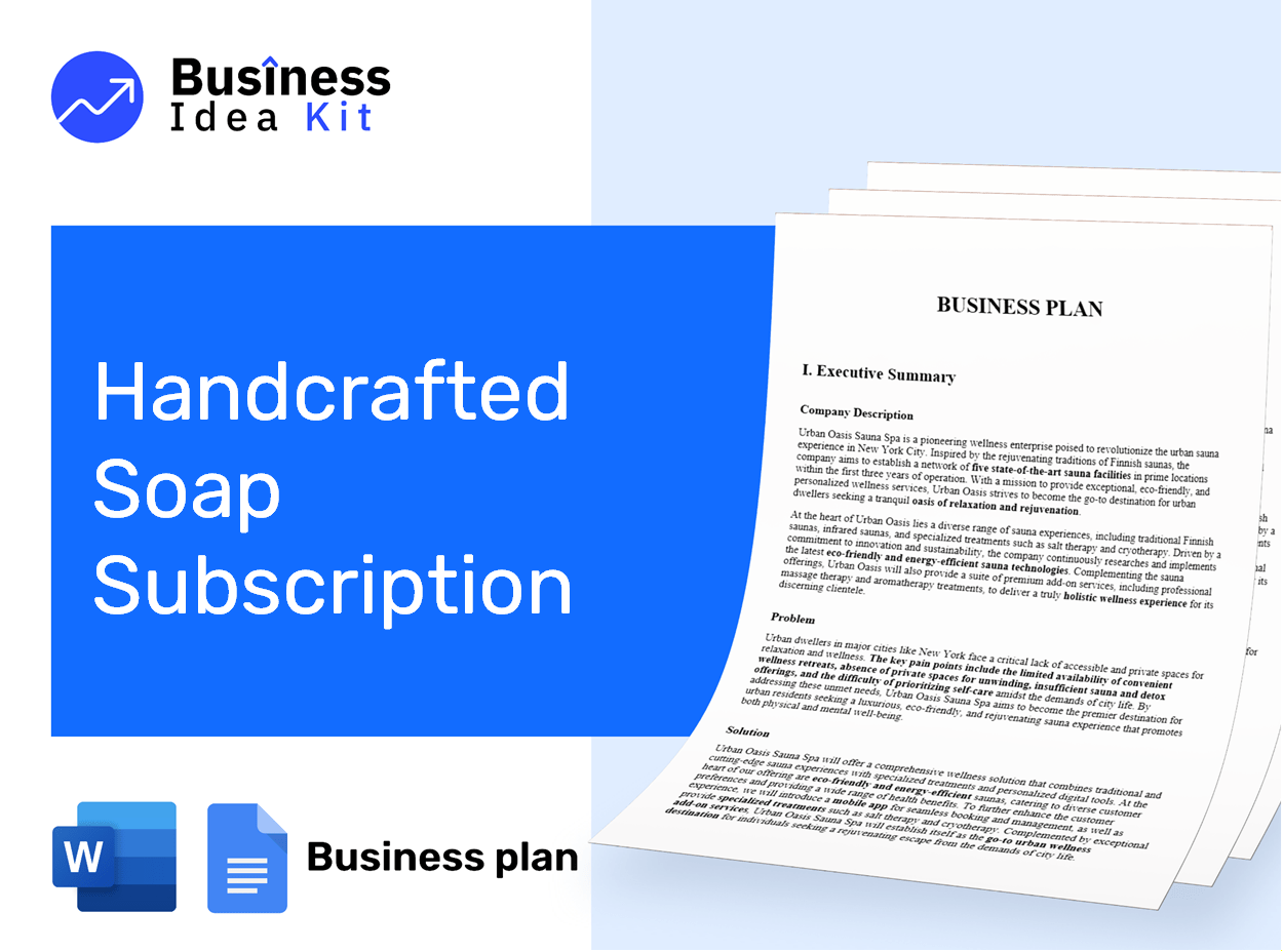 Handcrafted Soap Subscription Business Plan Example