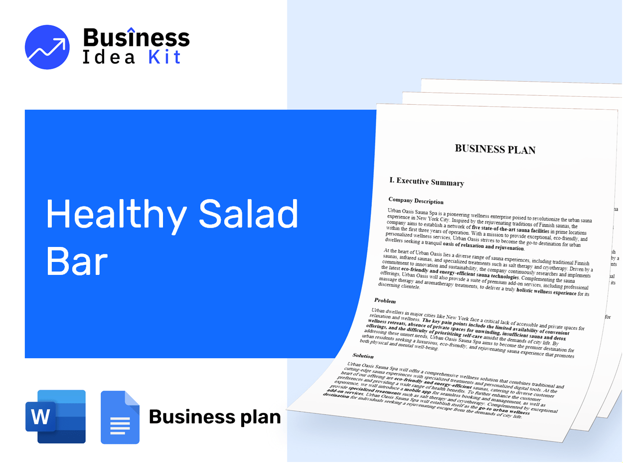 Healthy Salad Bar Business Plan Example